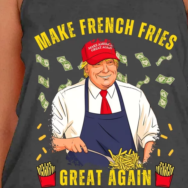 French Fries Enthusiast Artwork Women's Knotted Racerback Tank