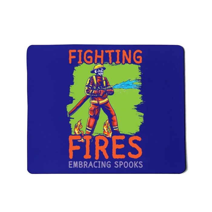 Fighting Fires Embracing Spooks Trick Or Treat Firefighter Gift Mousepad