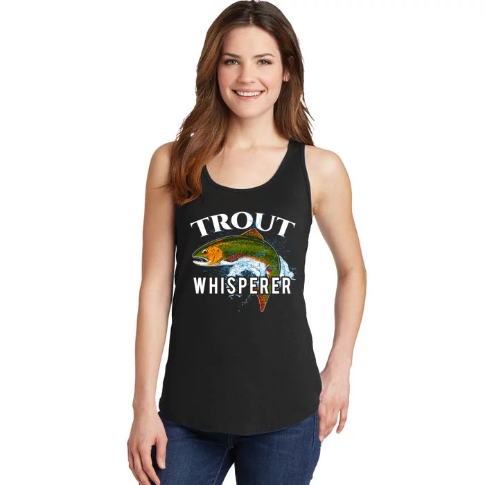 Funny Fishing Fisherman Gift Trout Whisperer Ladies Essential Tank