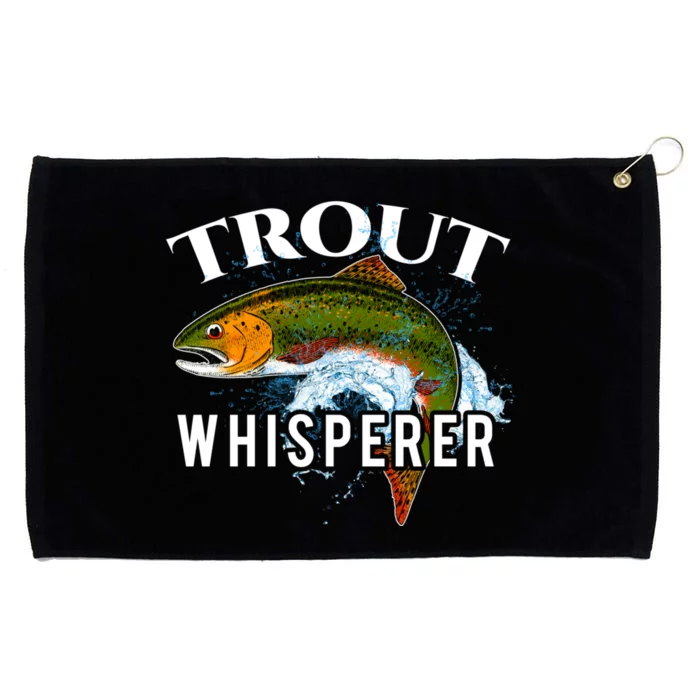 Funny Fishing Fisherman Gift Trout Whisperer Grommeted Golf Towel