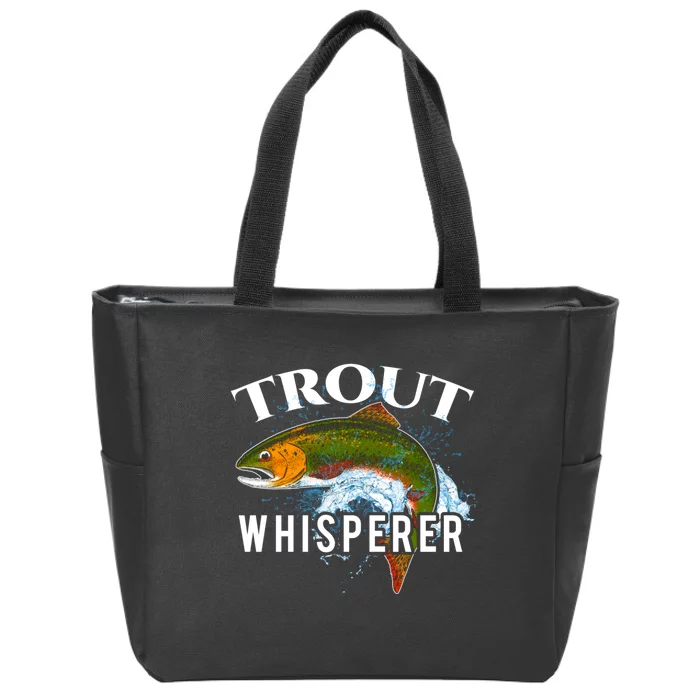 Funny Fishing Fisherman Gift Trout Whisperer Zip Tote Bag