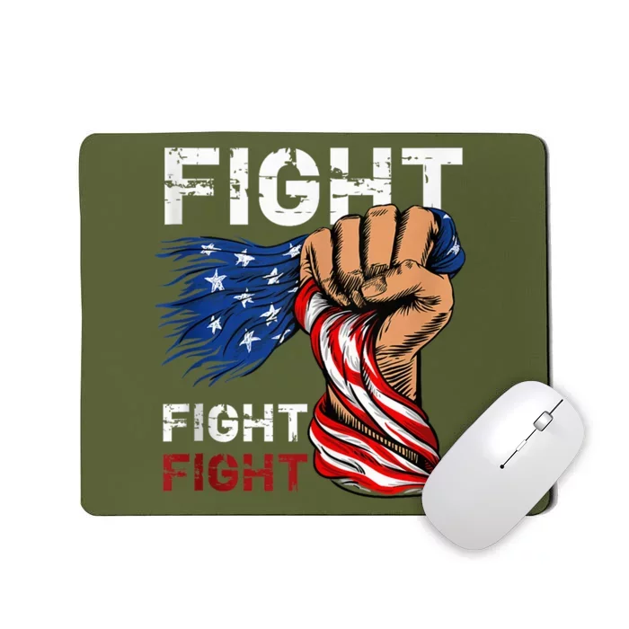 Fight Fight Fight American Flag Fist Donal Trump 2024 Mousepad