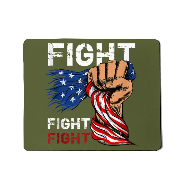 Fight Fight Fight American Flag Fist Donal Trump 2024 Mousepad