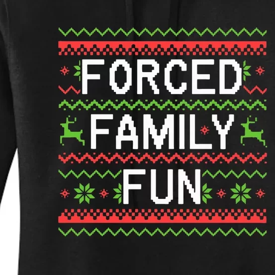 Family Forced Fun Funny Sarcastic Christmas Pajama Family Women's Pullover Hoodie