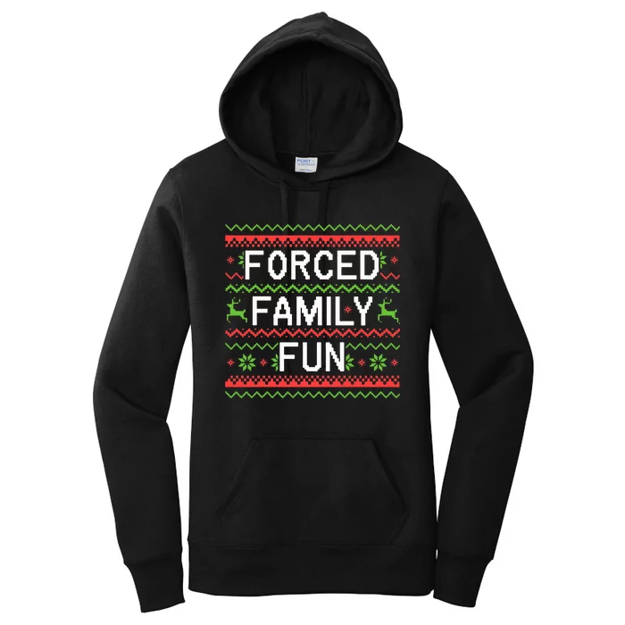 Family Forced Fun Funny Sarcastic Christmas Pajama Family Women's Pullover Hoodie