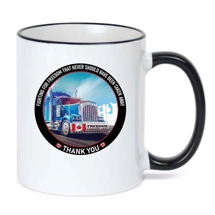 Fighting For Freedom Convoy 22 Candian Black Color Changing Mug