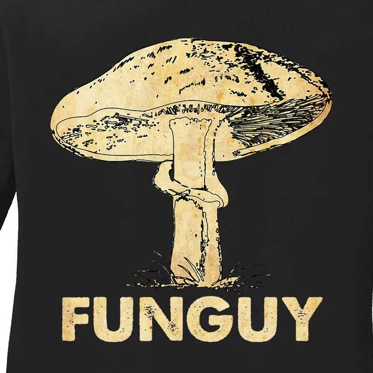 Funguy Funny Fungi Fungus Mushroom Ladies Long Sleeve Shirt