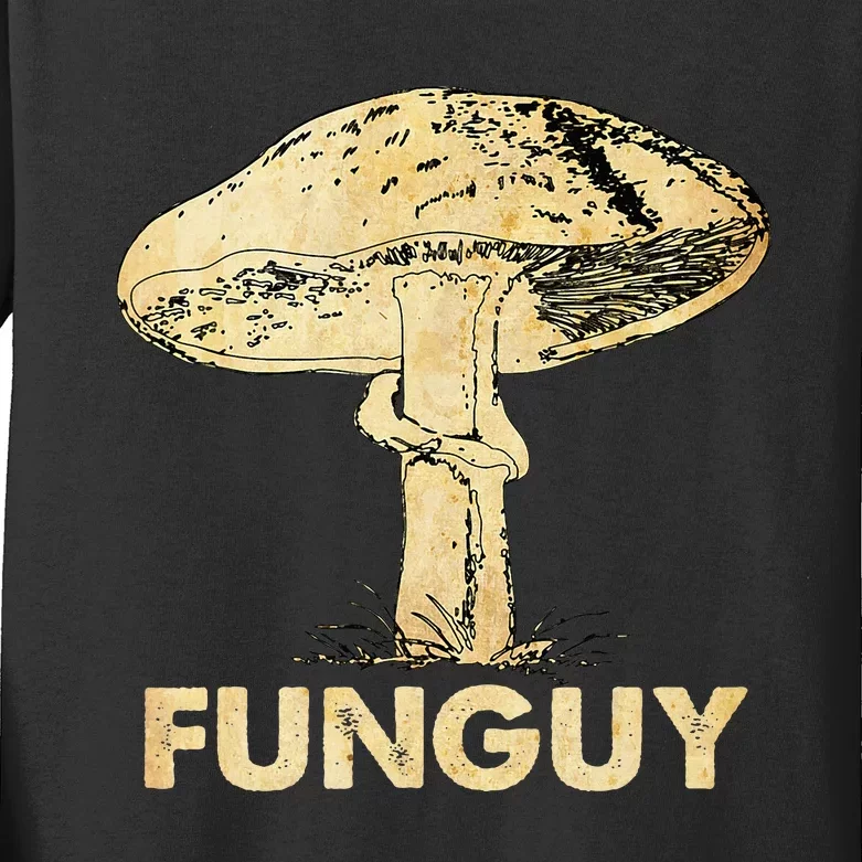 Funguy Funny Fungi Fungus Mushroom Kids Long Sleeve Shirt