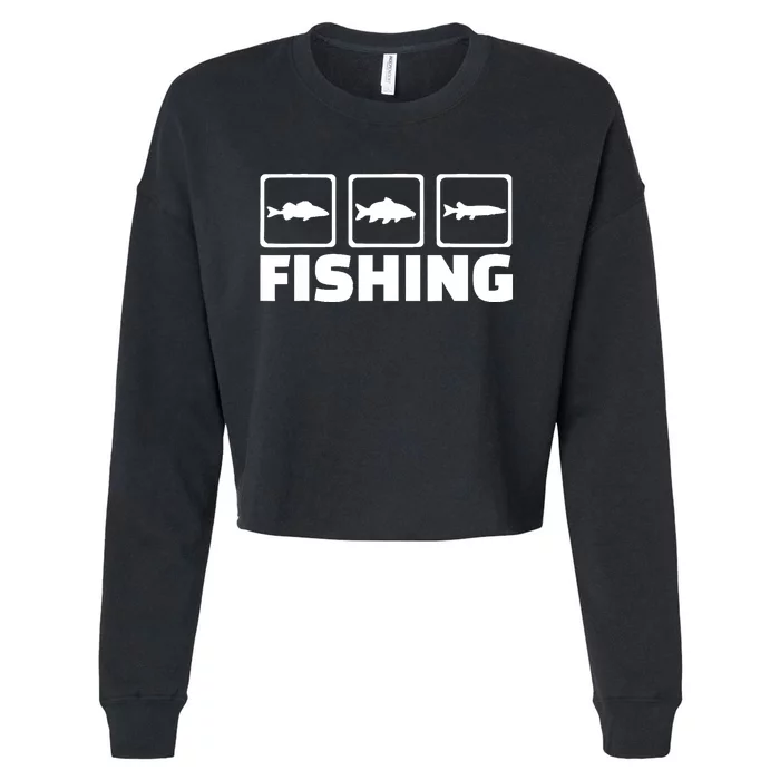 Fishing fish Cropped Pullover Crew