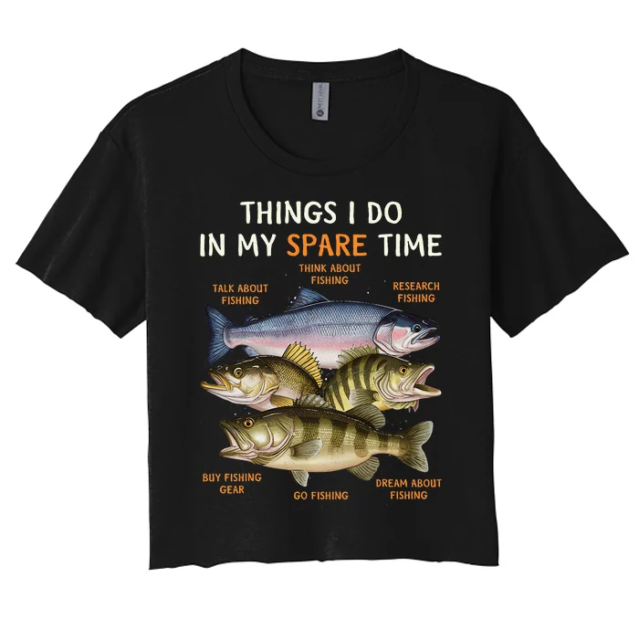 Funny Fishing Women's Crop Top Tee