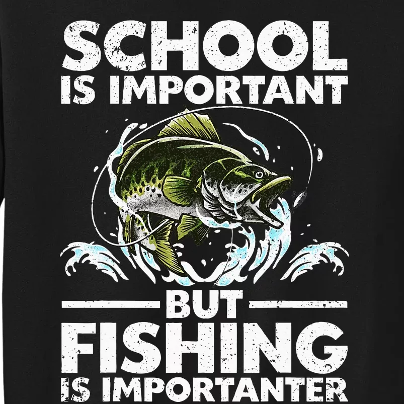 Funny Fishing For Boy Fish Saying Bass Fisherman Tall Sweatshirt