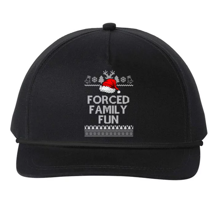 Forced Family Fun Ugly Christmas Snapback Five-Panel Rope Hat