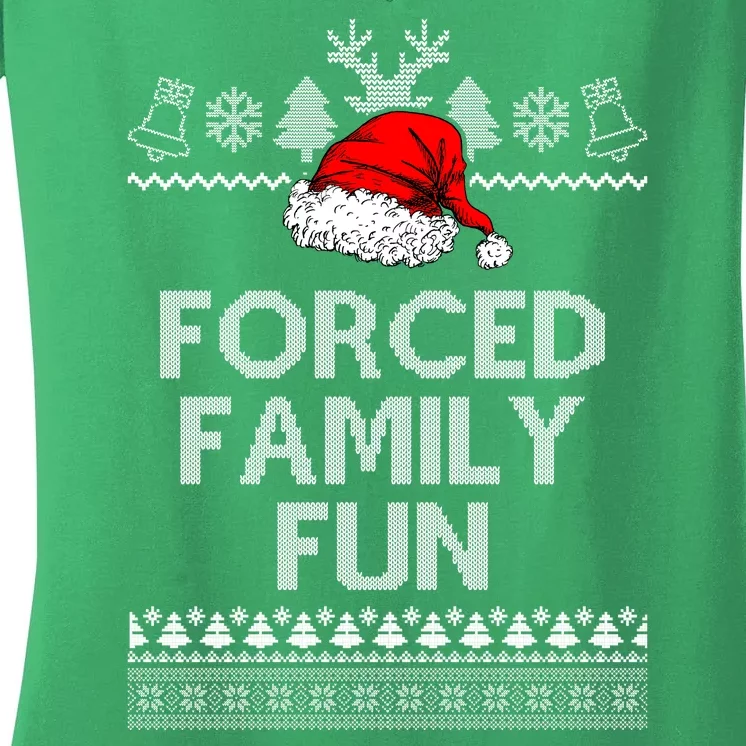 Forced Family Fun Ugly Christmas Women's V-Neck T-Shirt