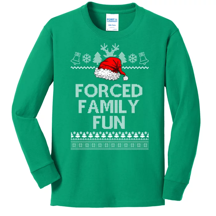 Forced Family Fun Ugly Christmas Kids Long Sleeve Shirt