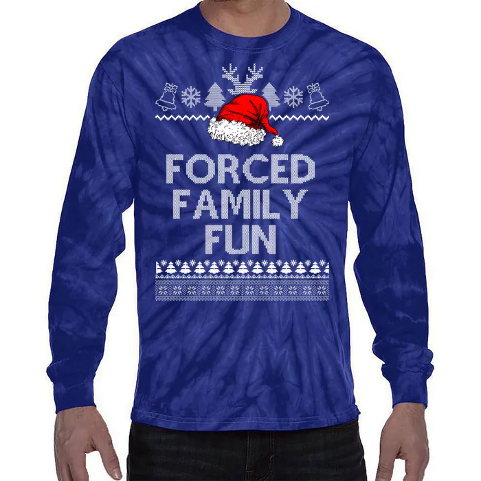 Forced Family Fun Ugly Christmas Tie-Dye Long Sleeve Shirt