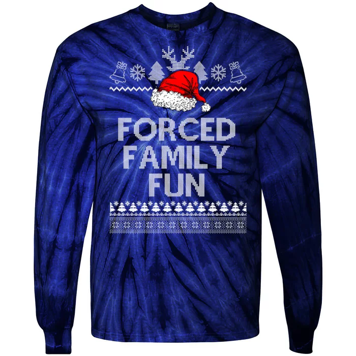 Forced Family Fun Ugly Christmas Tie-Dye Long Sleeve Shirt