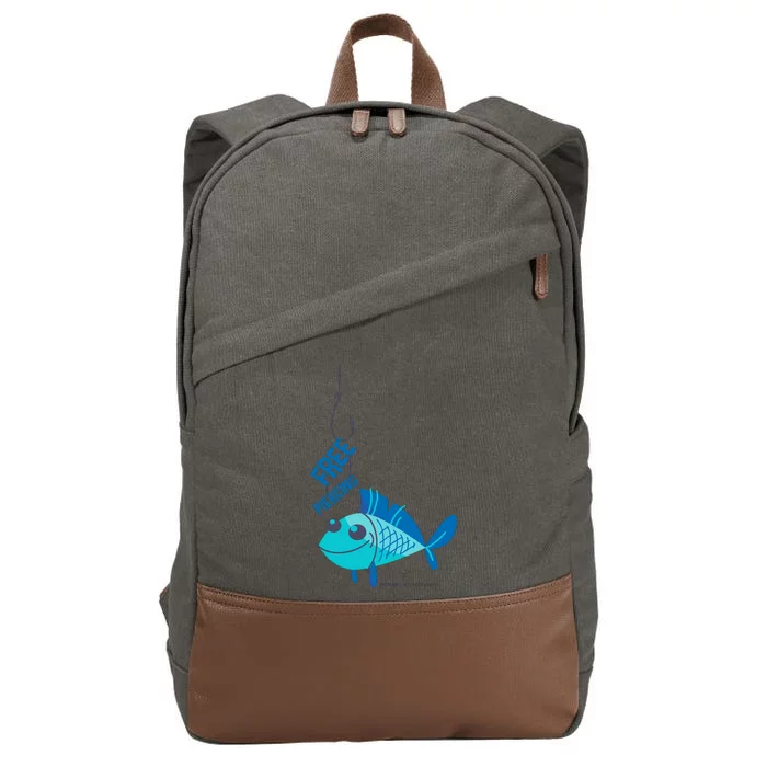 Funny Fish Free Piercing Cotton Canvas Backpack