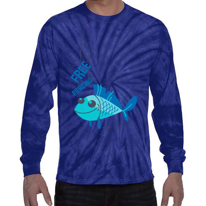 Funny Fish Free Piercing Tie-Dye Long Sleeve Shirt