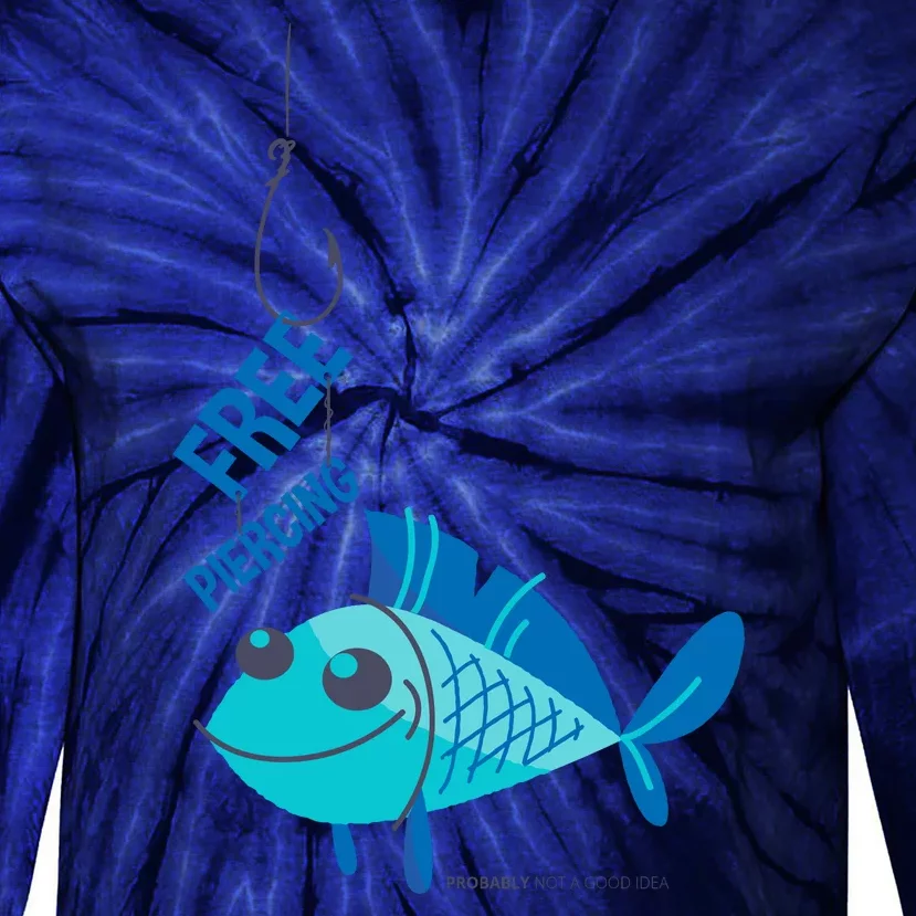 Funny Fish Free Piercing Tie-Dye Long Sleeve Shirt