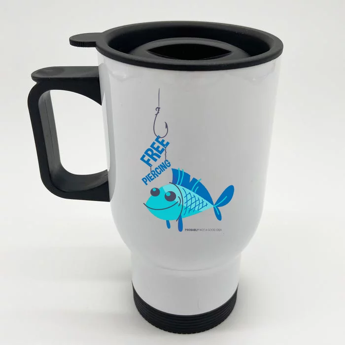 Funny Fish Free Piercing Front & Back Stainless Steel Travel Mug