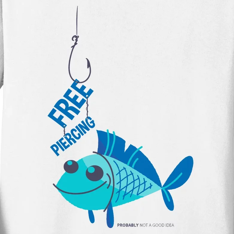 Funny Fish Free Piercing Kids Long Sleeve Shirt