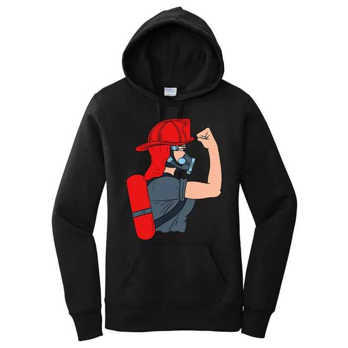 Firewoman Firefighter  Firefighting Rescuer Volunteer Women's Pullover Hoodie