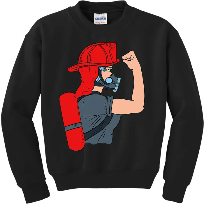 Firewoman Firefighter  Firefighting Rescuer Volunteer Kids Sweatshirt