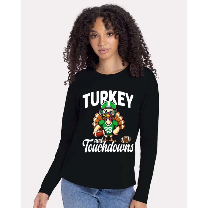 Family Food Football Thanksgiving Meaningful Gift Womens Cotton Relaxed Long Sleeve T-Shirt