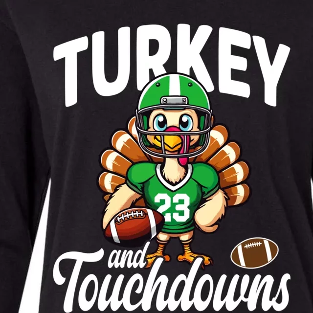 Family Food Football Thanksgiving Meaningful Gift Womens Cotton Relaxed Long Sleeve T-Shirt