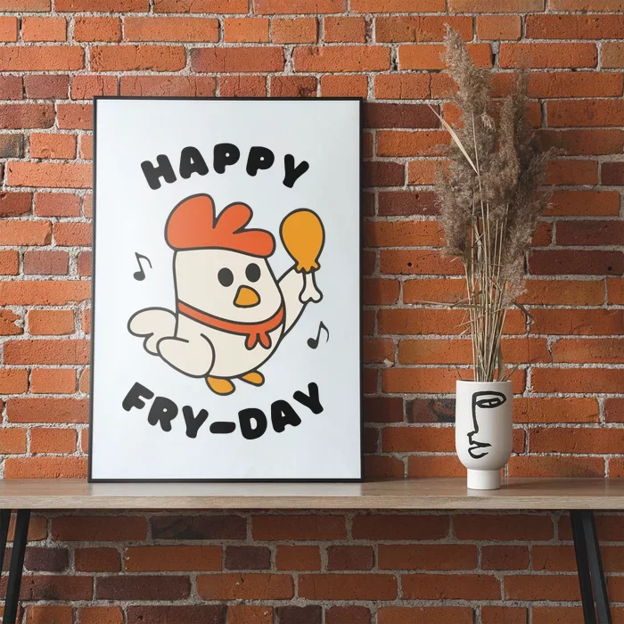 Funny Friday Fried Chicken Poster