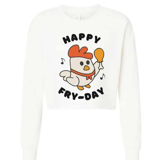 Funny Friday Fried Chicken Cropped Pullover Crew