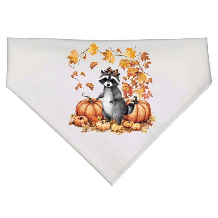 Feral Fall For Raccoon And Pumpkin Spice Lovers USA-Made Doggie Bandana