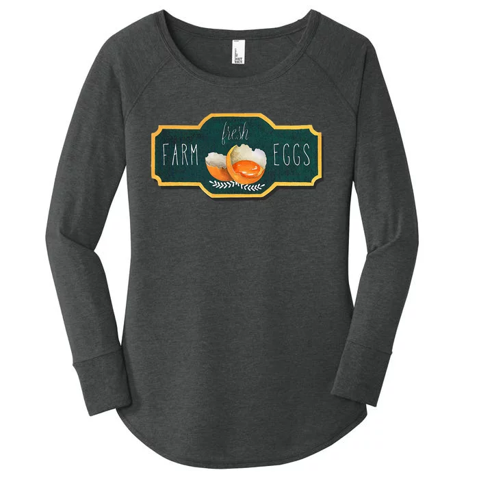 Funny Farm Fresh Eggs Women's Perfect Tri Tunic Long Sleeve Shirt