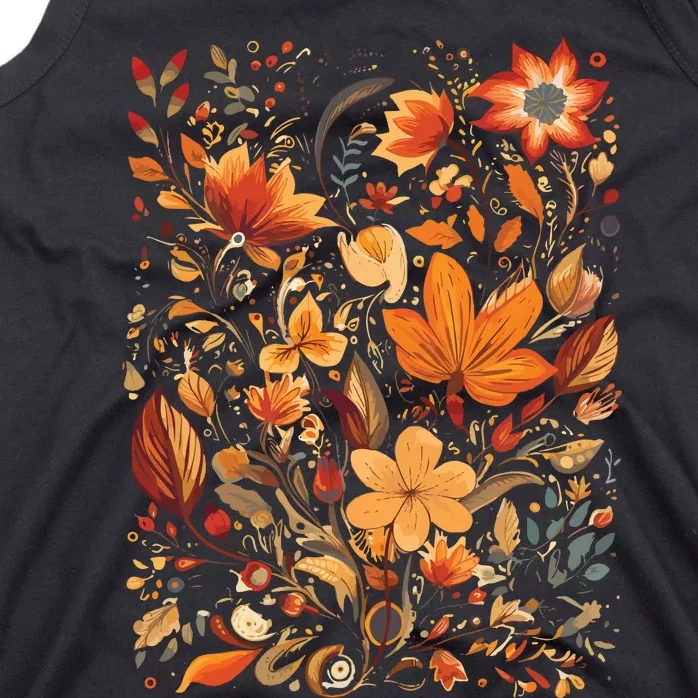 Fall Floral Fall Wildflowers Autumn Tank Top