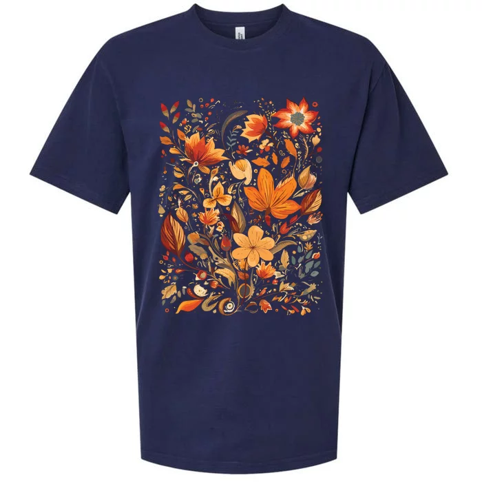 Fall Floral Fall Wildflowers Autumn Sueded Cloud Jersey T-Shirt