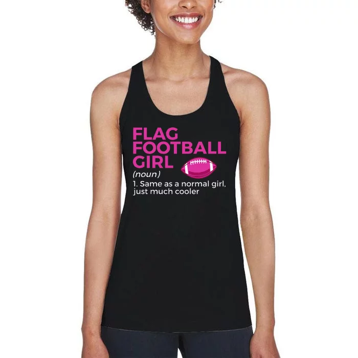 Funny Flag Football Girl Definition Women's Racerback Tank