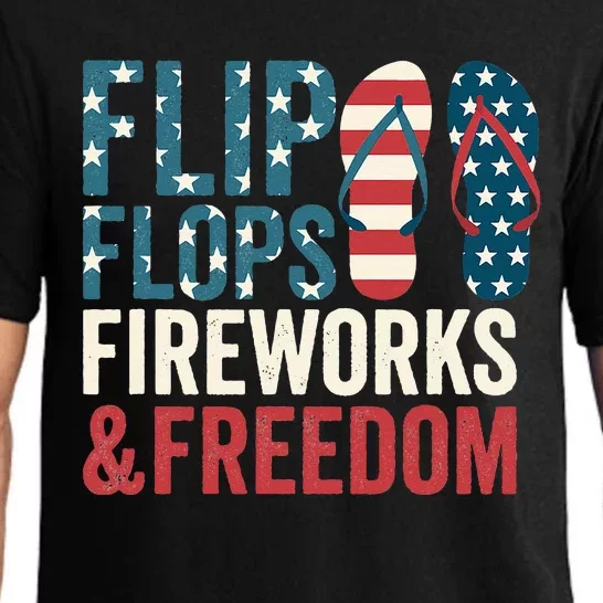 Flip Flops Fireworks & Freedom Fourth Of July Pajama Set