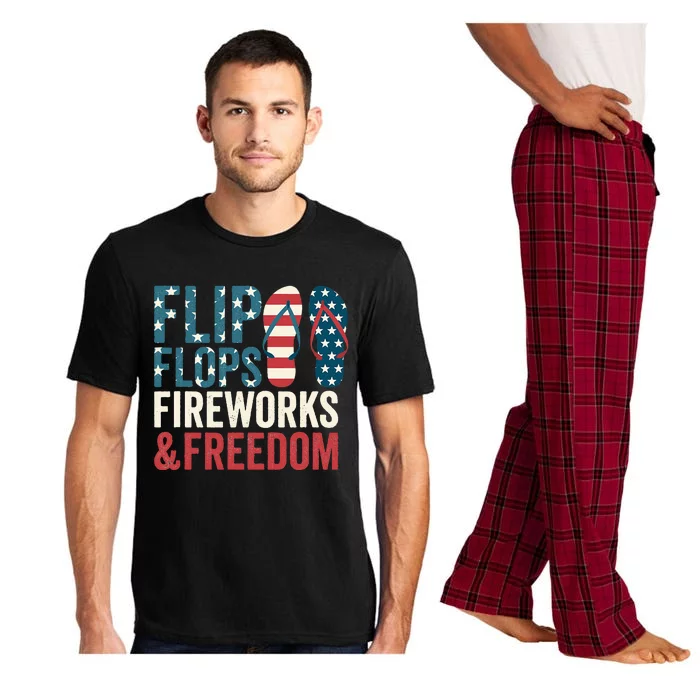 Flip Flops Fireworks & Freedom Fourth Of July Pajama Set