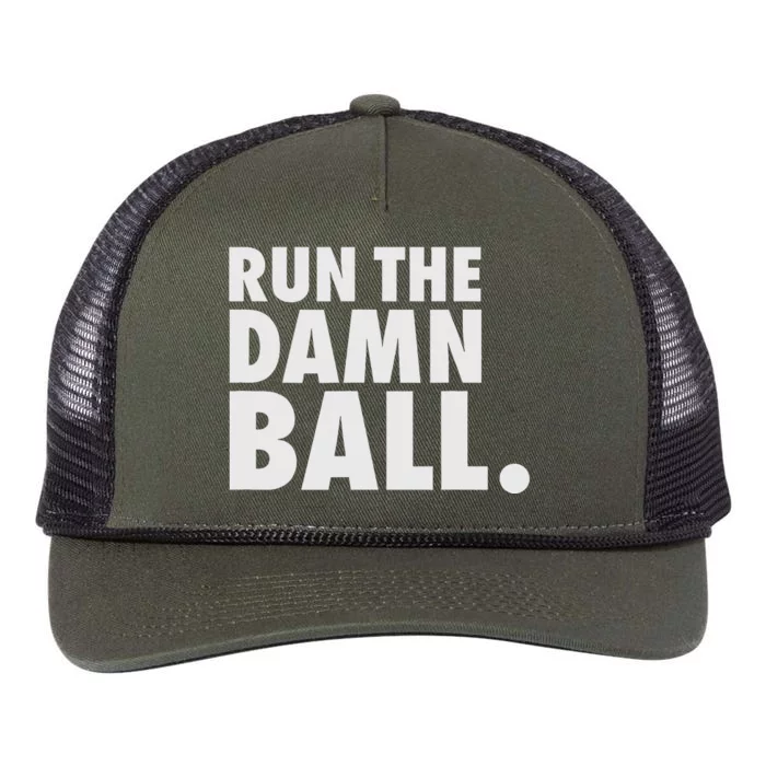 Funny Fantasy Football Run The Damn Ball American Retro Rope Trucker Hat Cap