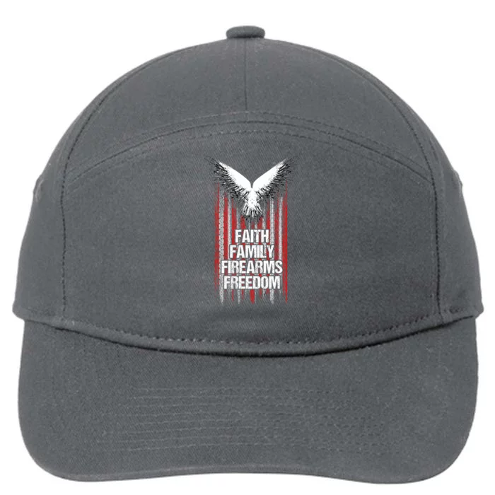 Faith Family Firearms & Freedom American Flag Pro God Guns 7-Panel Snapback Hat