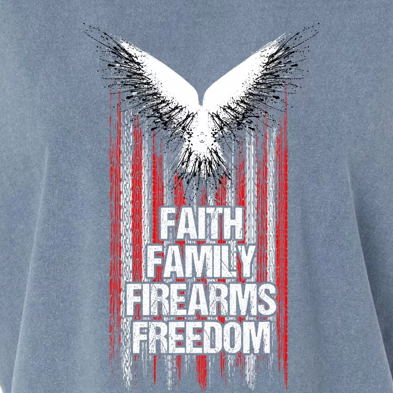 Faith Family Firearms & Freedom American Flag Pro God Guns Garment-Dyed Women's Muscle Tee