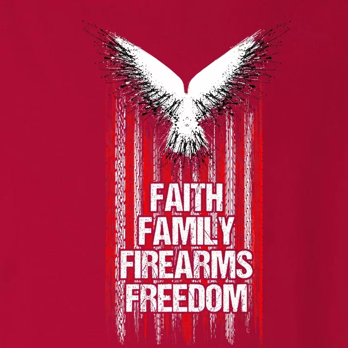 Faith Family Firearms & Freedom American Flag Pro God Guns Toddler Long Sleeve Shirt