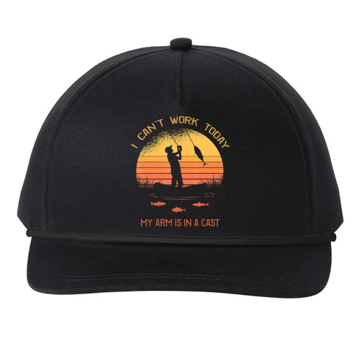 Funny Fishin Fisherman Arm Cast Fish Hunting Snapback Five-Panel Rope Hat