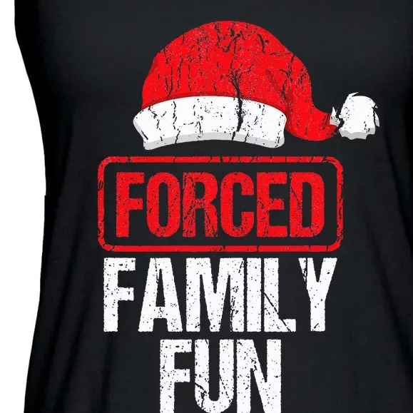 Forced Family Fun Winter Holidays Funny Christmas Ladies Essential Flowy Tank