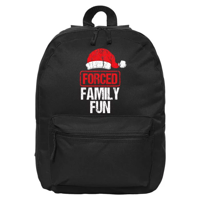 Forced Family Fun Winter Holidays Funny Christmas 16 in Basic Backpack