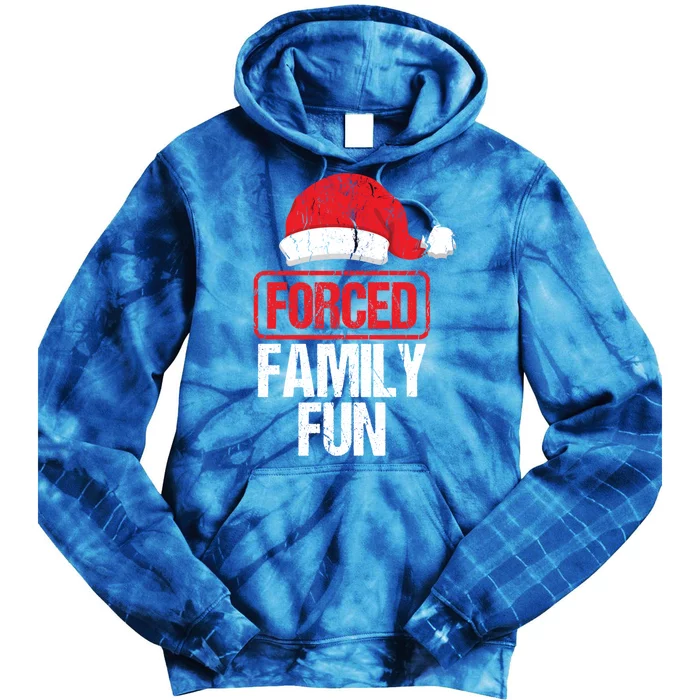 Forced Family Fun Winter Holidays Funny Christmas Gift Tie Dye Hoodie