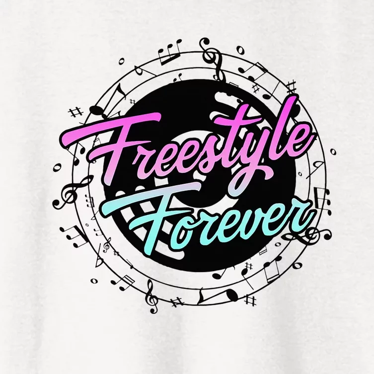 Freestyle Forever For Lovers Of 80s Freestyle Dance Music Women's Crop Top Tee