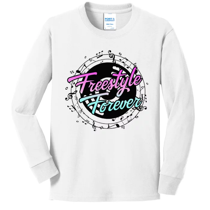 Freestyle Forever For Lovers Of 80s Freestyle Dance Music Kids Long Sleeve Shirt