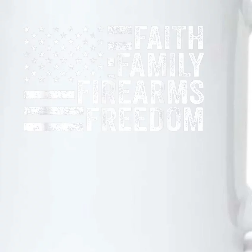 Faith Family Firearms & Freedom Pro God Guns American Flag Black Color Changing Mug