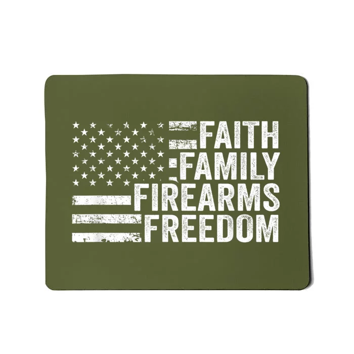 Faith Family Firearms & Freedom Pro God Guns American Flag Mousepad